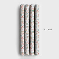 Holiday Cookie Gift Wrap, Pastel Christmas Cookie Wrapping Paper, Adorable Pastel Xmas Wrapping Paper, Whimsical Christmas Wrapping Paper Roll