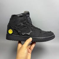 High Top Sneakers, Black Colorway, Strap Design, Casual Gift for Sneaker Fans