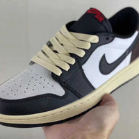 Low Top Shoes, White Black Colorway, Lace Up Design, Casual Gift for Shoe Lovers