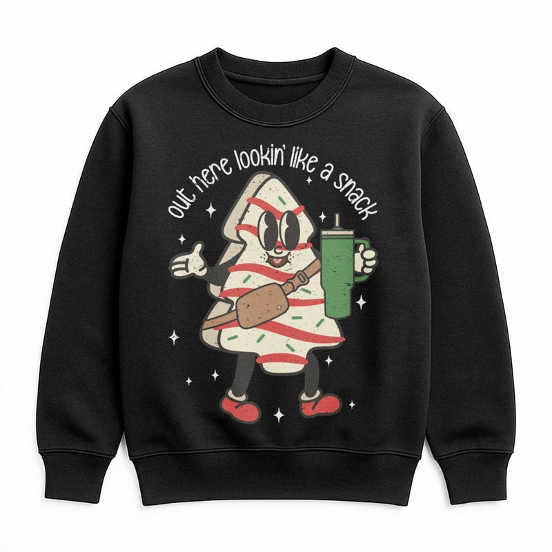 Retro Snack Holiday Sweatshirt, Christmas Tree Cake Sweatshirt, Adorable Christmas Tree Cake Crewneck, Humorous Xmas Snack Sweater, Holiday Present