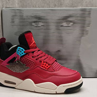 Mid Top Sneakers, Red White Colorway, Lace Up Design, Casual Gift for Sneaker Fans