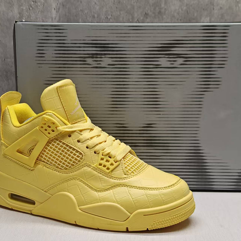 Mid Top Sneakers, Yellow Colorway, Lace Up Design, Casual Gift for Sneaker Fans