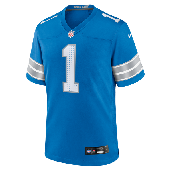 Detroit Lions Blake Miller Blue 2026 NFL Draft First Round Pick No. 17 Team Game Jersey