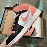 Mid Top Sneakers, White Black Pink Colorway, Lace Up Design, Casual Gift for Sneaker Fans