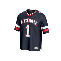 #1 UConn Huskies Lightweight Collegiate Football Fashion Jersey - Navy