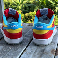 Low Top Sneakers, Red Blue Colorway, Lace Up Design, Casual Gift for Sneaker Fans