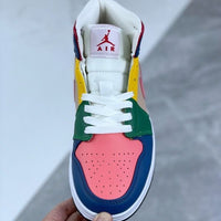 Mid Top Sneakers, Multicolor Colorway, Lace Up Design, Casual Gift for Sneaker Fans