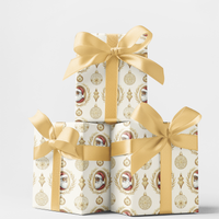 Vintage Cameo Holiday Gift Wrap, Black Santa Wrapping Paper, African American Santa Wrapping Paper, Classic Christmas Present Wrapping Paper
