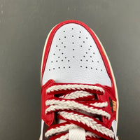 Low Top Sneakers, Red Gold Colorway, Lace Up Design, Casual Gift for Sneaker Fans