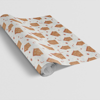 Christmas Cookie Gift Wrap, Gingerbread House Wrapping Paper, Festive Holiday Wrapping Paper, Xmas Season Gift Wrap, Holiday Present Wrap
