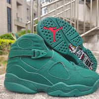 High Top Sneakers, Green Colorway, Strap Design, Casual Gift for Sneaker Fans