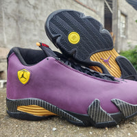 Mid Top Sneakers, Black Yellow Purple Colorway, Lace Up Design, Casual Gift for Sneaker Fans
