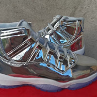 High Top Sneakers, Silver Red Colorway, Lace Up Design, Casual Gift for Sneaker Fans