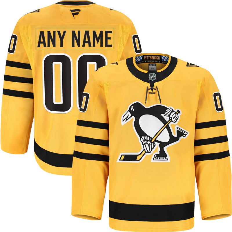 Pittsburgh Penguins Gold Alternate Authentic Pro Custom Jersey