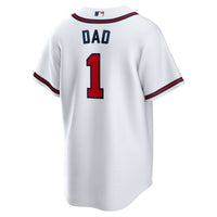 Atlanta Braves White #1 Dad Home Replica Jersey
