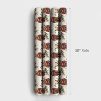 Adorable Sweater Bear Gift Wrap, Christmas Bear Wrapping Paper, Woodland Animal Holiday Wrapping Paper, Festive Winter Animal Gift Wrap Roll