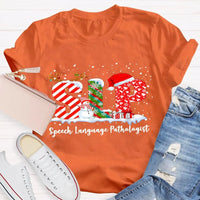 Speech Language Pathologist Tee, SLP Snowman Christmas Shirt, Holiday Speech Therapist T-Shirt, Winter SLP Graphic Tee, Speech Therapy Present