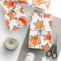 Holiday Cookie Gift Wrap, Gingerbread Man Wrapping Paper, Adorable Christmas Wrapping Paper, Festive Holiday Gift Wrap, Xmas Present Paper Roll