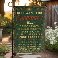 Social Justice Yard Flag, Progressive Christmas Garden Flag, Holiday Lawn Flag Decor, Inclusive Winter Outdoor Banner, Activist Holiday Present