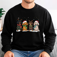 Holiday Wiener Dog Sweater, Dachshund Christmas Sweatshirt, Adorable Retro Animal Aesthetic Pullover, Festive Dog Mom Xmas Crewneck