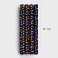 Sports Holiday Gift Wrap, Basketball Christmas Wrapping Paper, Watercolor Basketball Present Paper, Athlete Coach Christmas Gift Wrap Roll