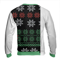 Nordic Pattern Holiday Sweater, Red Letter R Ugly Christmas Sweatshirt, Monogram R Christmas Sweatshirt, Festive Xmas Sweatshirt Present