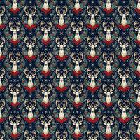 Woodland Deer Christmas Gift Wrap, Yuletide Reindeer Wrapping Paper, Winter Botanical Holiday Wrapping Paper, Elegant Xmas Gift Wrap Paper
