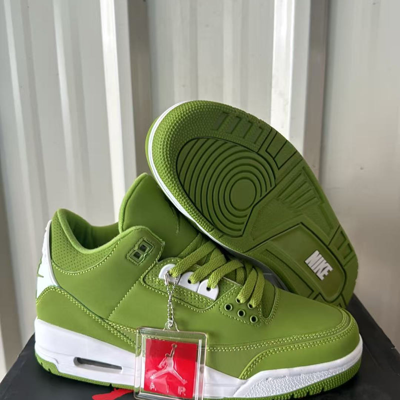 Mid Top Sneakers, Green White Colorway, Lace Up Design, Casual Gift for Sneaker Fans