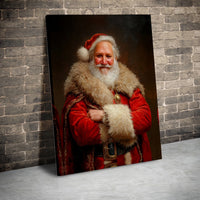 Oil Painting Santa Canvas Print, Vintage Santa Claus Canvas Art, Classic Christmas Wall Canvas, Holiday Portrait Decor, Xmas Home Present