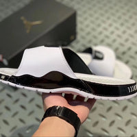 Retro Slides, White Black Colorway, Slip On Design, Casual Gift for Shoe Lovers