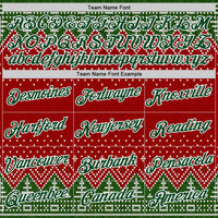 Personalized Holiday Knit Print Pullover Sweatshirt, Custom Ugly Christmas Sweater Hoodie, Festive Xmas Hoodie, Custom Name Number Hoodie