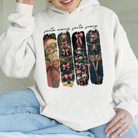 Gothic Skeleton Santa Hoodie, Sorta Merry Sorta Scary Christmas Hoodie, Creepy Xmas Graphic Hoodie, Spooky Holiday Pullover, Holiday Present