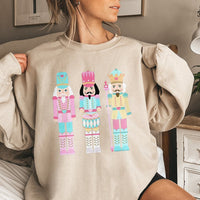Pastel Vintage Holiday Toy Ballet Sweater, Nutcracker Christmas Sweatshirt, Adorable Winter Xmas Graphic Crewneck Pullover