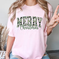 Camo Christmas Shirt, Camo Merry Christmas T-Shirt, Woodland Camo Holiday Tee, Hunting Christmas Graphic Shirt, Outdoor Hunter Present Tee