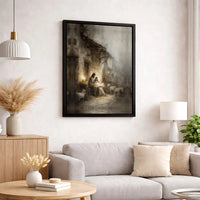 Holy Family Manger Canvas Wall Art, Nativity Scene Canvas Print, Religious Christmas Canvas Art, Christian Holiday Frameless Wall Decor