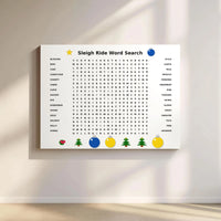 Holiday Party Game Canvas Print, Christmas Word Search Canvas Art, Festive Seasonal Canvas Wall Decor, Family Game Art, Xmas Holiday Present
