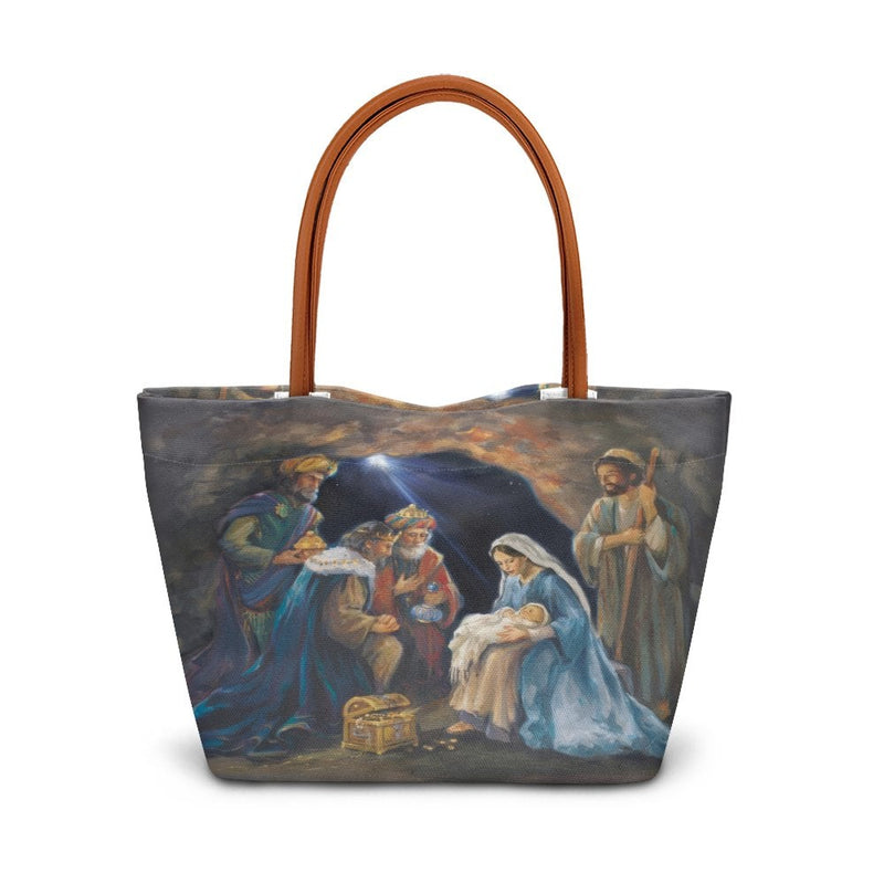 Adoration of the Magi Handbag, Nativity Scene Tote Bag, Christian Christmas Shoulder Bag, Religious Art Travel Tote Bag, Church Present