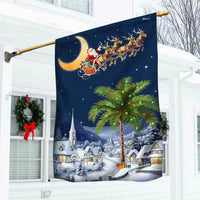 Santa Sleigh Palm Tree Yard Flag, South Carolina Christmas Garden Flag, Double-Sided Coastal Holiday Flag, Winter Lawn Decor Present