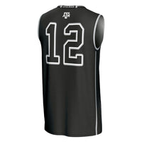 #12 Texas A&M Aggies Basketball Lightweight Fashion Jersey - Black