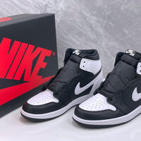 High Top Sneakers, White Black Colorway, Lace Up Design, Casual Gift for Sneaker Fans