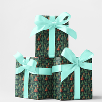 Festive Tree Gift Wrap, Fir Tree Christmas Wrapping Paper, Dark Green Xmas Wrapping Paper, Winter Holiday Gift Wrap, Holiday Wrapping Paper