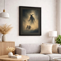 Dark Fantasy Demon Canvas Print, Krampus Canvas Wall Art, Gothic Horror Christmas Canvas, Spooky Holiday Wall Decor, Winter Myth Present