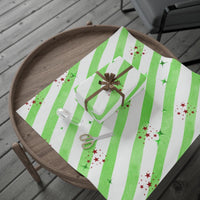 Red Stars Gift Wrap, Green Striped Wrapping Paper, Striped Star Pattern Wrapping Paper, Holiday Present Gift Wrap, Christmas Paper Roll