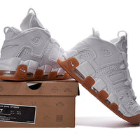 Sneakers, White Brown Colorway, Lace Up Design, Casual Gift for Sneaker Fans