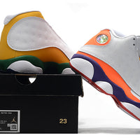 Sneakers, White Orange Colorway, Lace Up Design, Casual Gift for Sneaker Fans