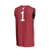 #1 Washington State Cougars Lightweight Collegiate Basketball Fashion Jersey - Crimson