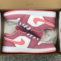 Low Top Sneakers, White Pink Colorway, Lace Up Design, Casual Gift for Sneaker Fans