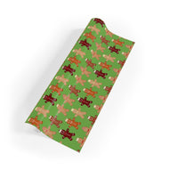 Crown Cookie Gift Wrap, Gingerbread Man Wrapping Paper, Christmas Gingerbread Wrapping Paper, Holiday Present Paper, Xmas Present Wrap Roll