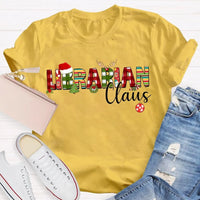 Custom Name Book Lover Holiday Shirt, Personalized Librarian Christmas T-Shirt, Festive Library Graphic Tee, Xmas Reading Present