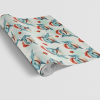 Great White Shark Gift Wrap, Christmas Shark Wrapping Paper, Ocean Animal Holiday Paper, Nautical Xmas Gift Wrap, Sea Life Holiday Wrapping
